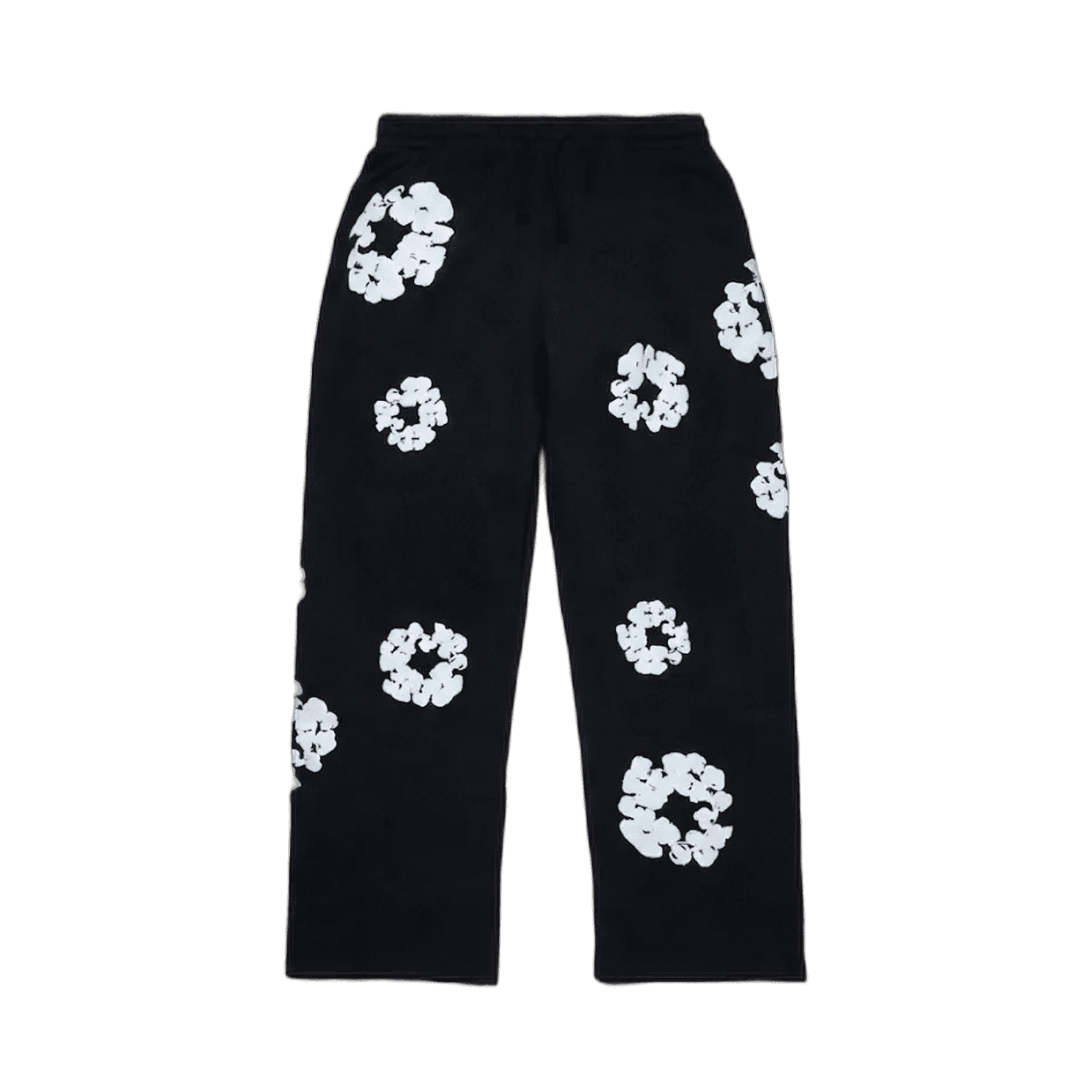 Denim Tears Cotton Wreath Open Hem Sweatpants - Black
